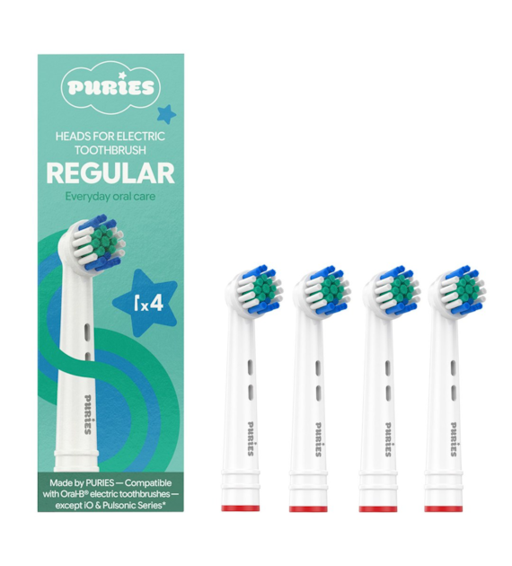 Puries Regular Końcówki do szczoteczek elektrycznych Oral-B - 4 sztuki