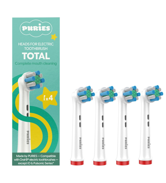 Puries Total Końcówki do szczoteczek elektrycznych Oral-B - 4 sztuki