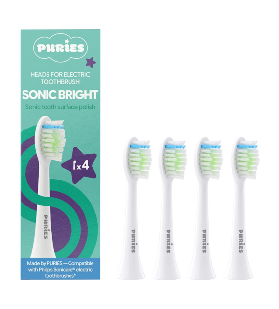 Puries Sonic Bright Końcówki do szczoteczek elektrycznych Sonicare - 4 sztuki