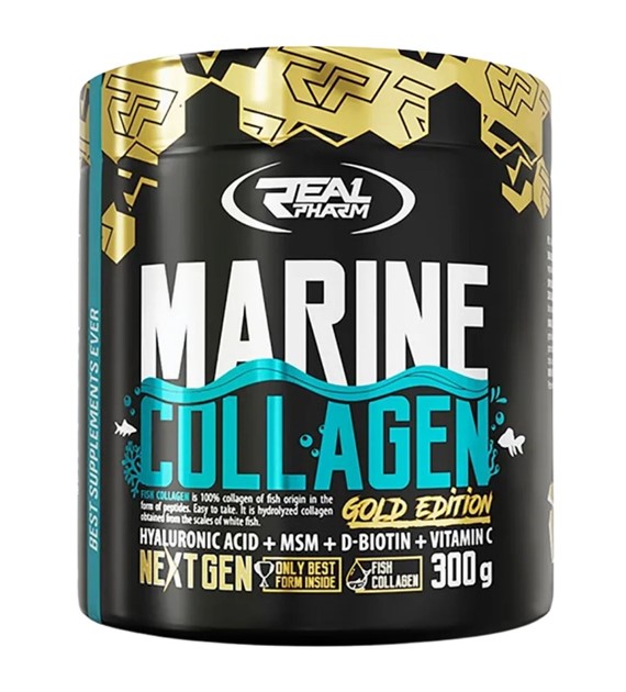 Real Pharm Marine Collagen, Kolagen rybi, pomarańcza - 300 g