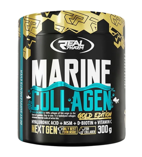 Real Pharm Marine Collagen, Kolagen rybi, pomarańcza - 300 g
