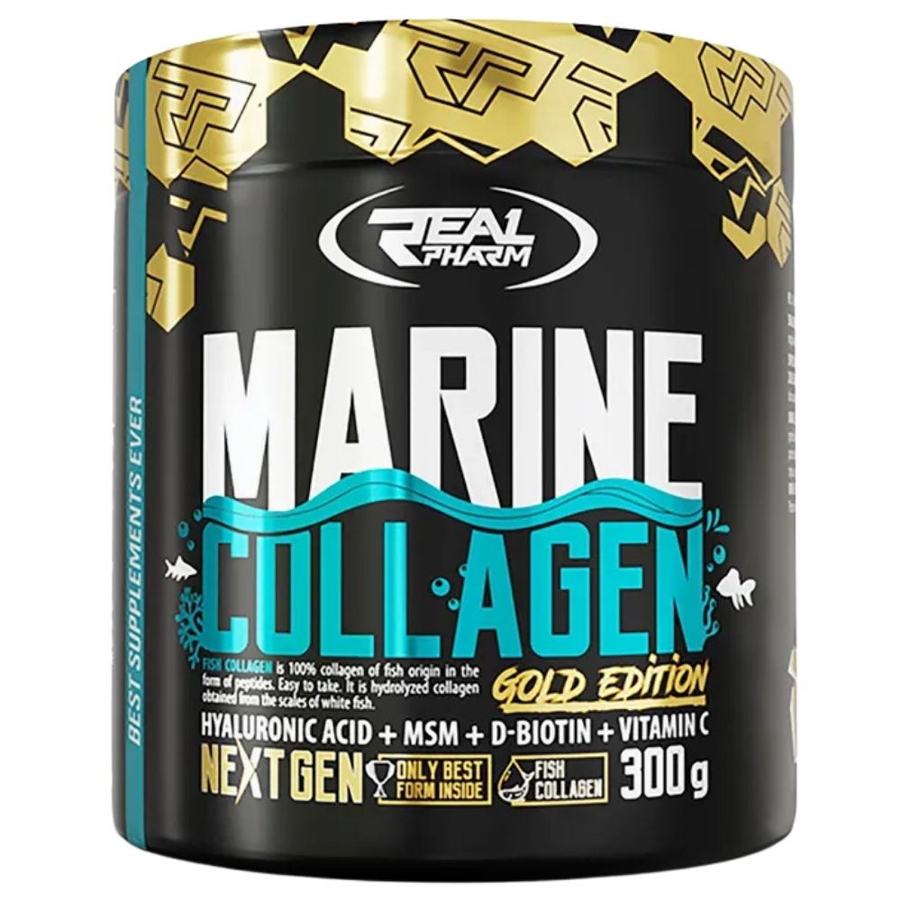 Real Pharm Marine Collagen, Kolagen rybi, pomarańcza - 300 g