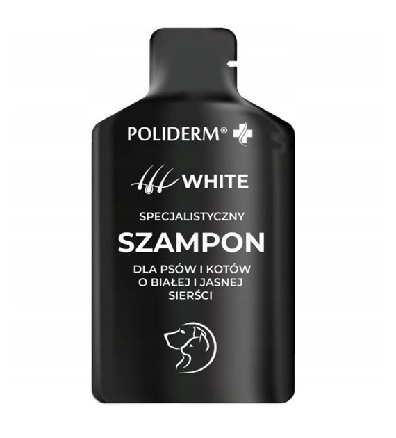 JM Sante Poliderm Szampon dla psa i kota o białej i jasnej sierści - 15 ml