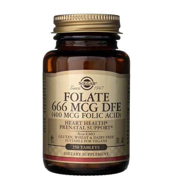 Solgar Folát 666 mcg DFE (Metafolin® 400 mcg) - 250 tablet