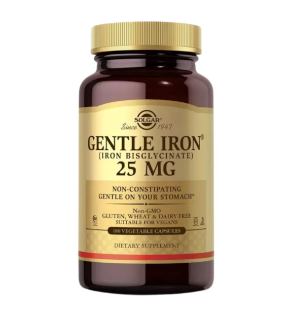 Solgar Gentle Iron, chelat aminokwasowy 25 mg US - 180 kapsułek, vegan capsules