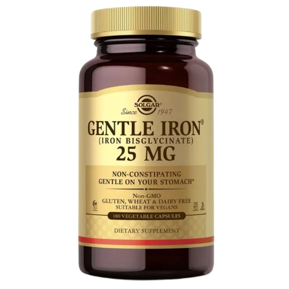 Solgar Gentle Iron, chelat aminokwasowy 25 mg US - 180 kapsułek