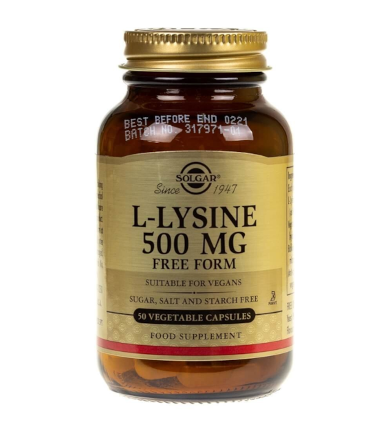 Solgar L-Lysine 500 mg - 50 Veg Capsules