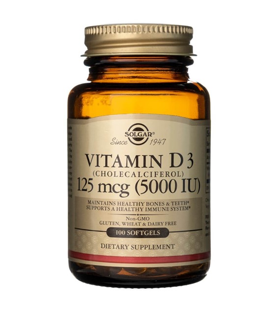 Solgar Vitamin D3 125 mcg (5000 IU) - 100 měkkých gelů