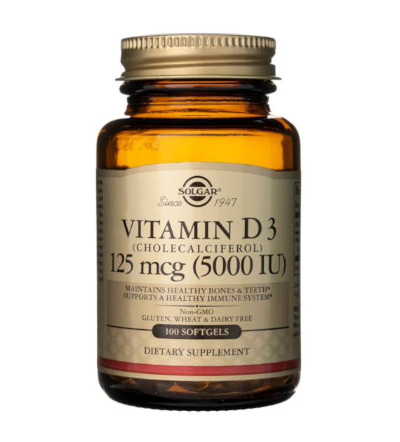 Solgar Vitamin D3 125 mcg (5000 IU) - 100 Softgels