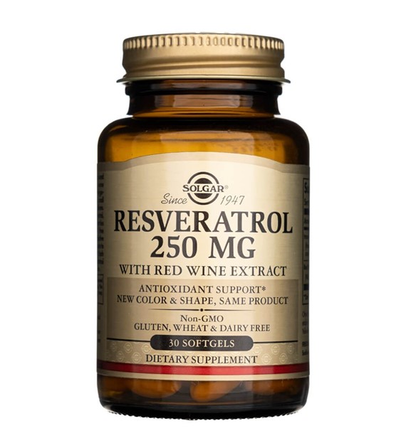 Solgar Resveratrol 250 mg mit Rotweinextrakt - 30 Weichkapseln