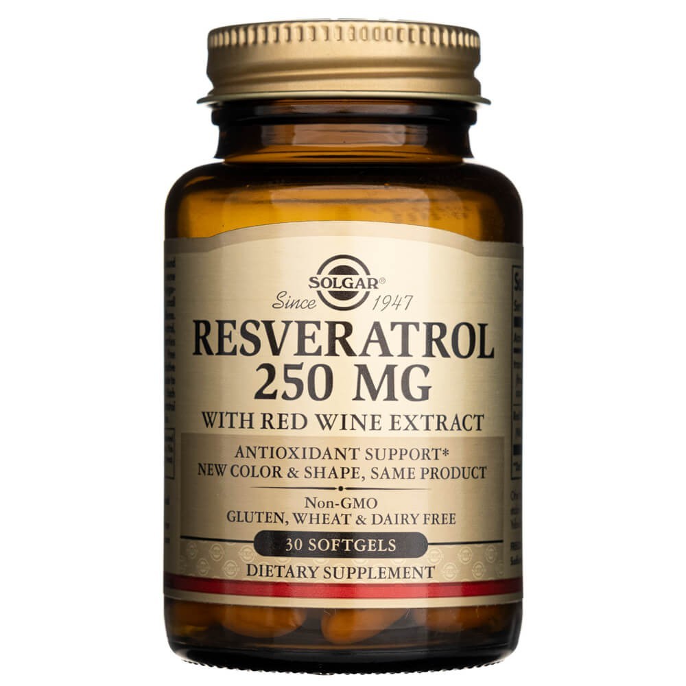 Solgar Resveratrol 250 mg with Red Wine Extract - 30 Softgels