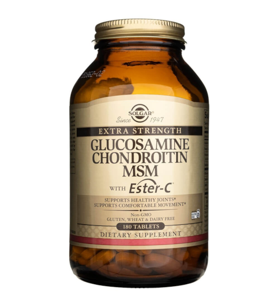 Solgar Extra Strength Glucosamine Chondroitin MSM with Ester-C - 180 Tablets