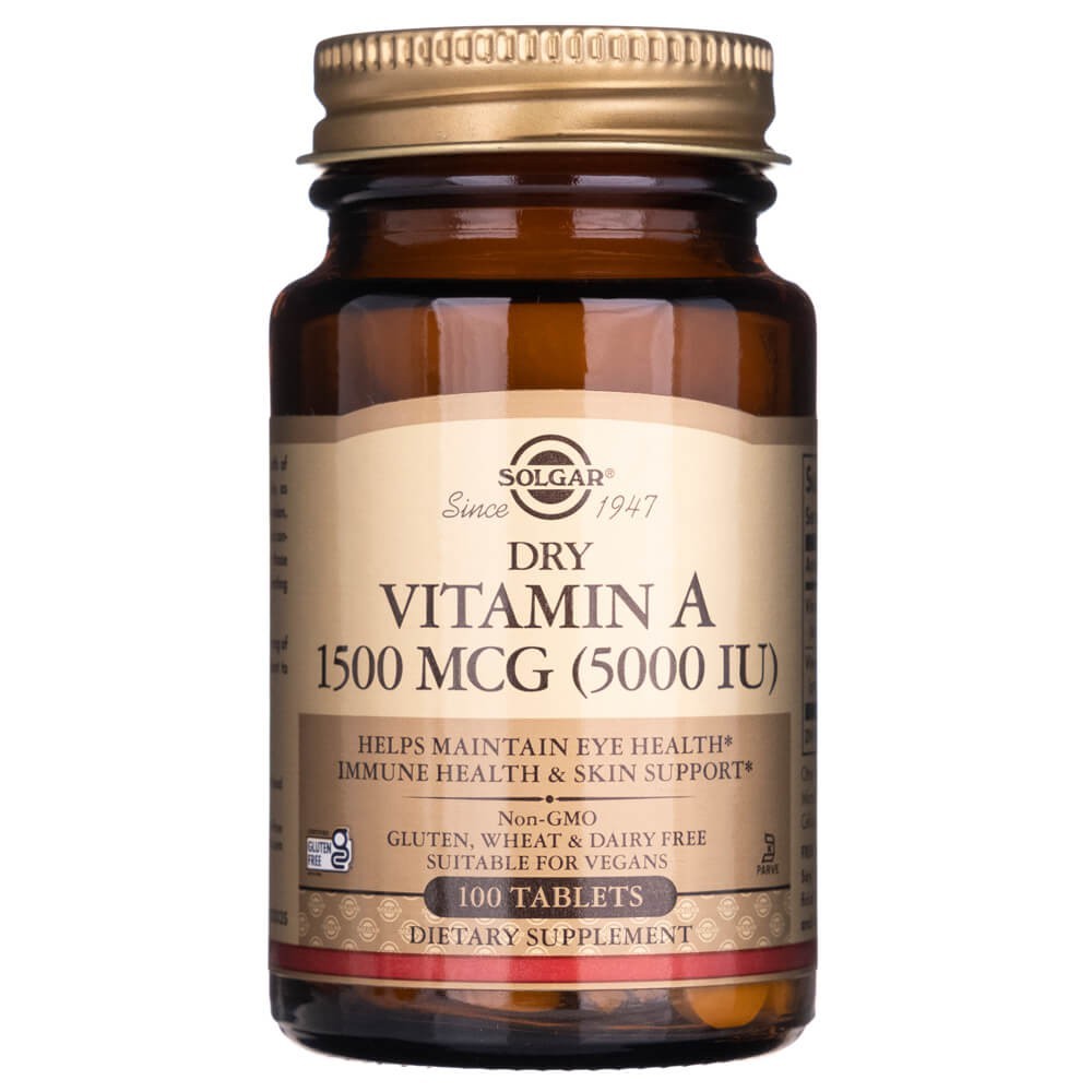 Solgar Dry Vitamin A 1500 mcg (5000 IU) - 100 Tablets