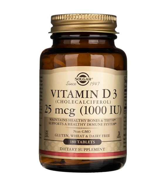 Solgar Vitamin D3 25 mcg (1000 IU) - 180 tablet