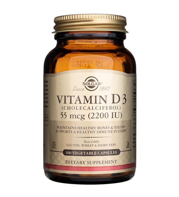 Solgar Vitamin D3 55 mcg (2200 IU) - 50 rostlinných kapslí