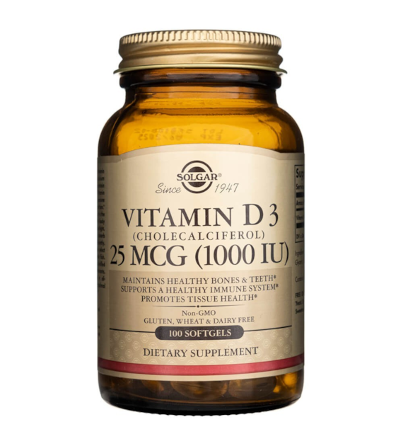 Solgar Vitamin D3 25 mcg (1000 IU) - 100 Softgels