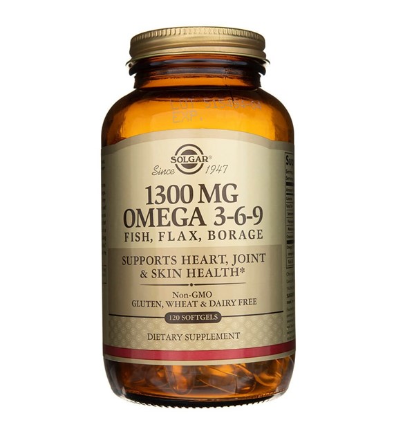 Solgar Omega 3-6-9 z ryb, siemienia lnianego i ogórecznika - 120 kapsułek