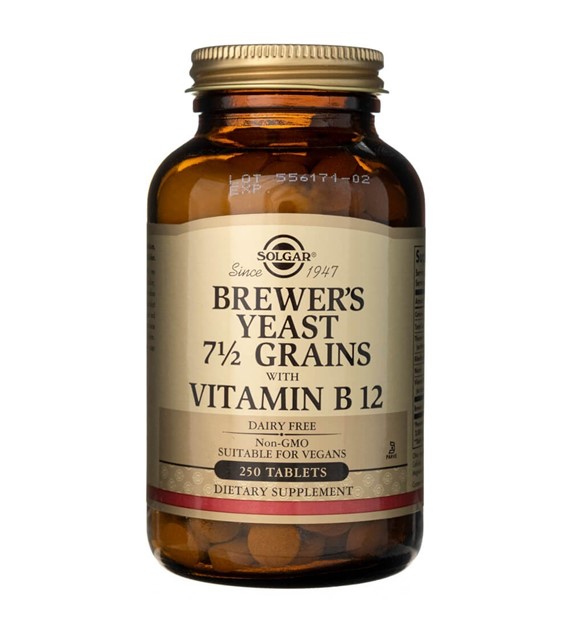 Solgar Drożdże piwowarskie z witaminą B12 - 250 tabletek