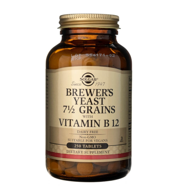Solgar Brewer's Yeast 7 1/2 Grains with Vitamin B12 - 250 Tablets