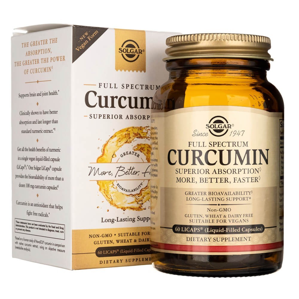 Solgar Full Spcetrum Curcumin Liquid Extract - 60 Softgels