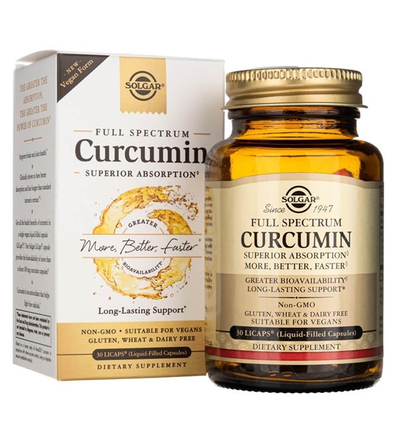 Solgar Full Spcetrum Curcumin Liquid Extract - 30 měkkých gelů