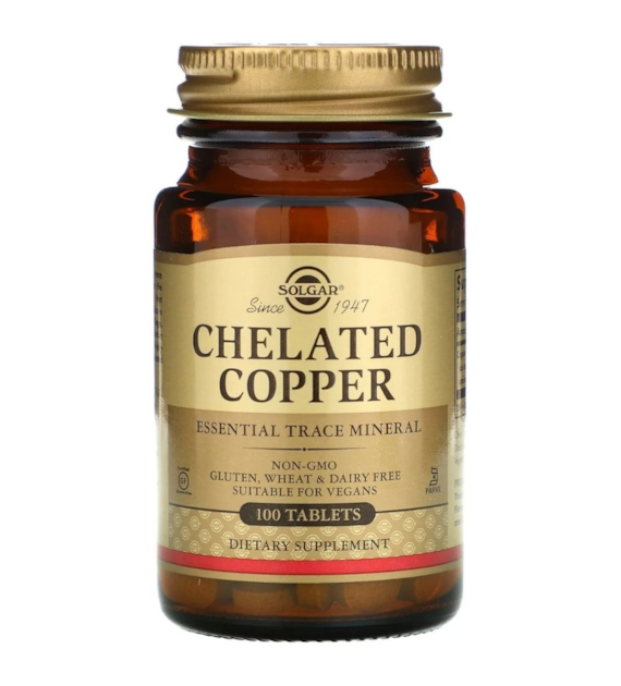 Solgar Chelated Copper 2,5 mg - 100 Tablets