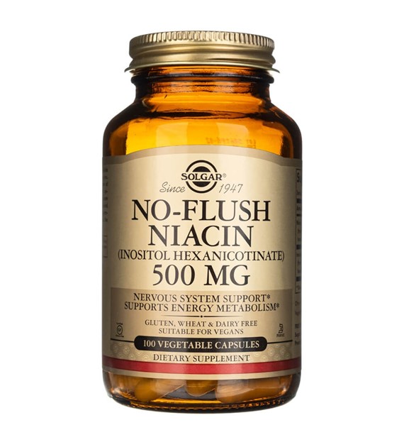 Solgar No-Flush Niacyna (Witamina B3) 500 mg - 100 kapsułek