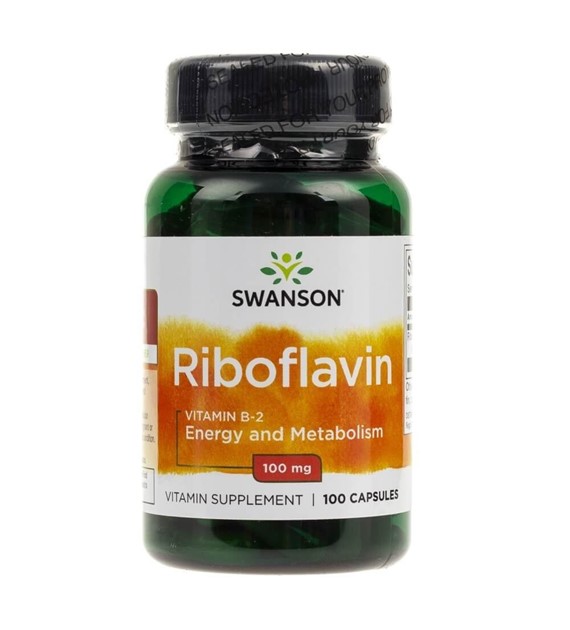 Swanson Witamina B-2 Ryboflawina (Riboflavin) 100mg - 100 kapsułek