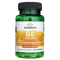 Swanson Vitamin B6 Pyridoxine 100 mg - 100 kapslí