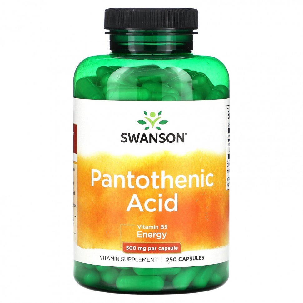 Swanson Pantothenic Acid (kwas pantotenowy) 500 mg - 250 kapsułek