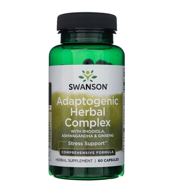 Swanson Adaptogenic Kräuterkomplex mit Rhodiola, Ashwagandha & Ginseng - 60 Kapseln