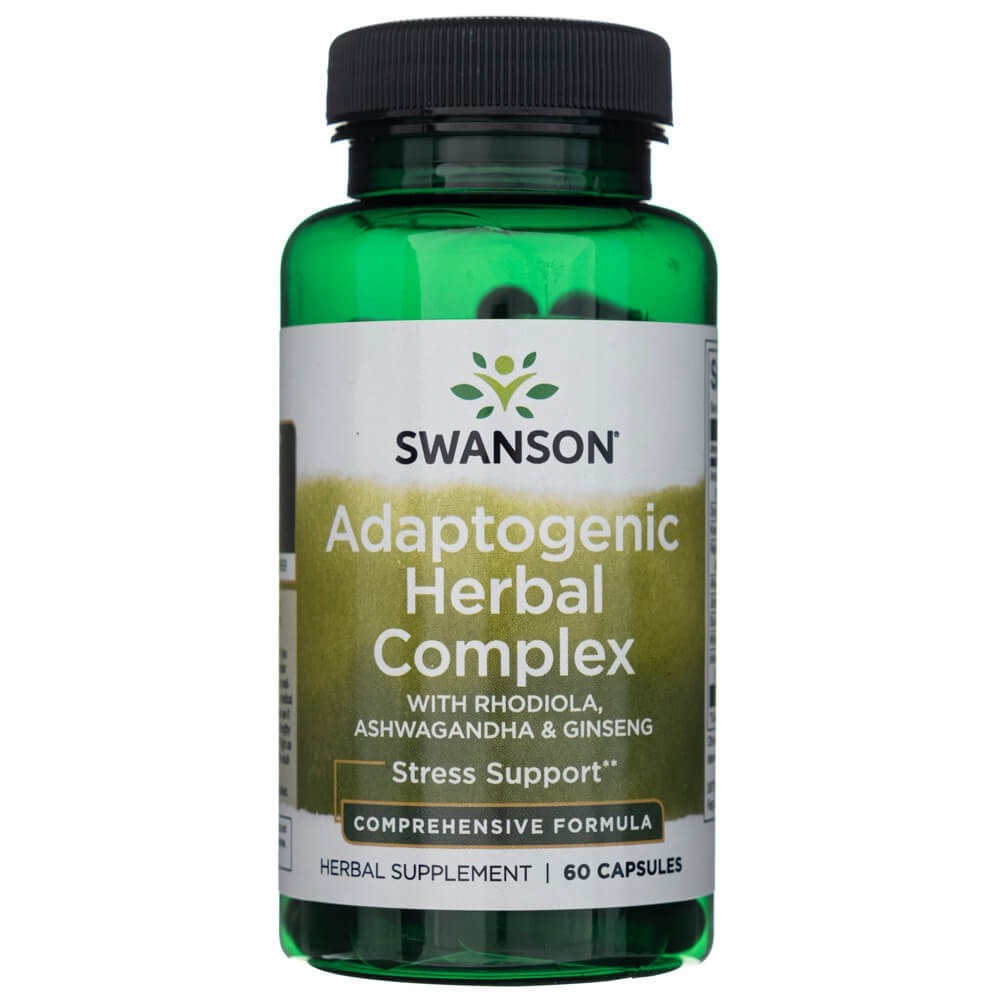 Swanson Adaptogenic Kräuterkomplex mit Rhodiola, Ashwagandha & Ginseng - 60 Kapseln