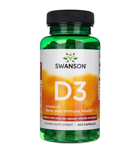 Swanson Vitamin D3 2000 IU (50 mcg) - 250 Capsules