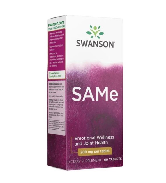 Swanson SAMe (S-adenozylo L-metionina) 200 mg - 60 tabletek