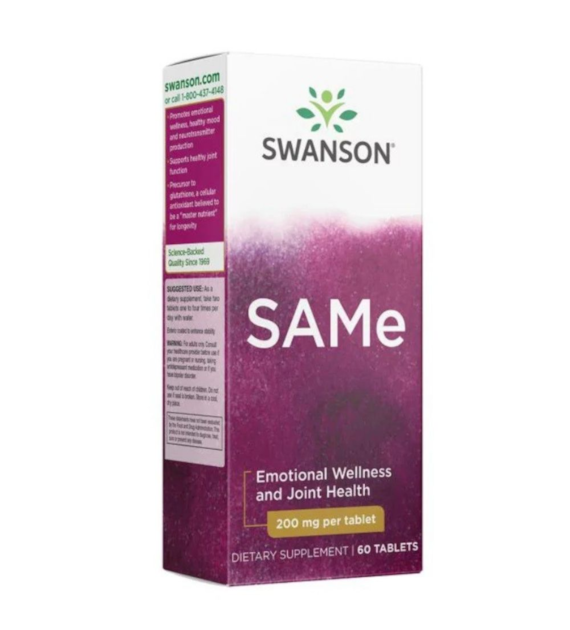 Swanson SAMe (S-adenozylo L-metionina) 200 mg - 60 tabletek