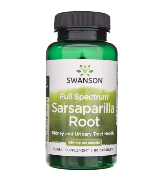 Swanson Sarsaparilla Root (Kolcorośl sarsaparyla) 450 mg - 60 kapsułek