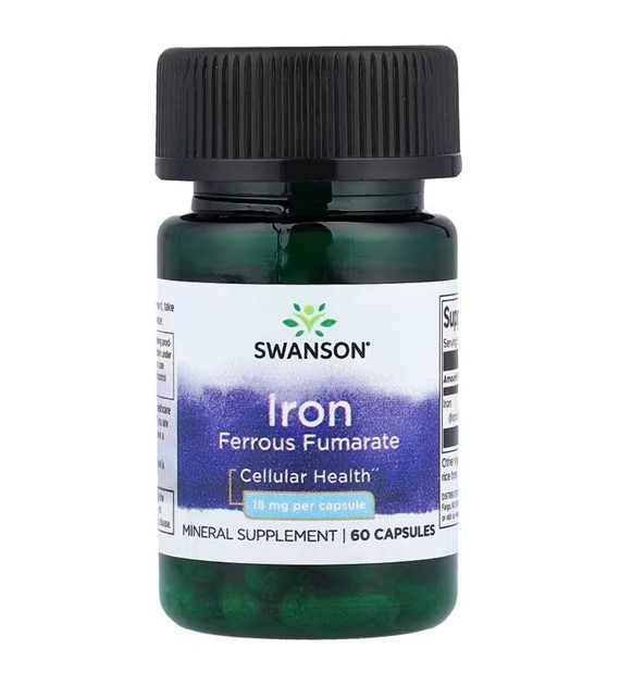 Swanson Fumaran żelaza 18 mg - 60 kapsułek