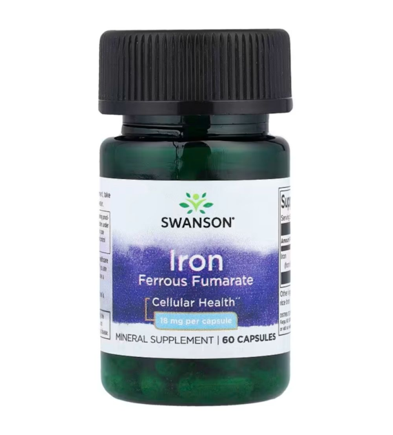 Swanson Fumaran żelaza 18 mg - 60 kapsułek