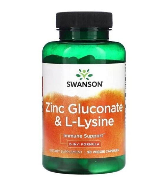 Swanson Cynk glukonian + L-lizyna - 90 kapsułek