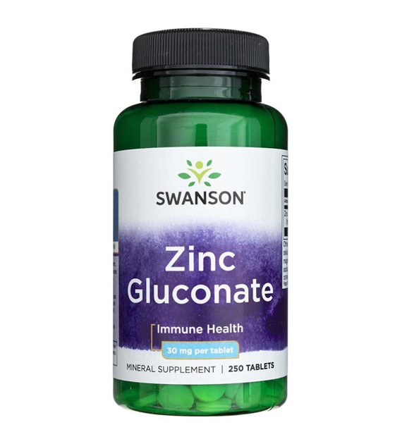 Swanson Glukonát zinečnatý 30 mg - 250 tablet