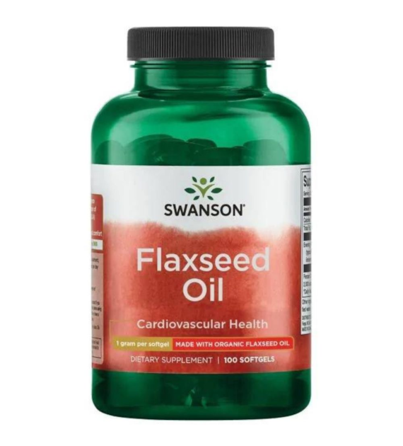 Swanson Olej lniany 1000 mg - 100 kapsułek