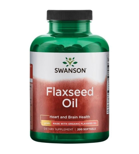 Swanson Olej lniany 1000 mg - 200 kapsułek
