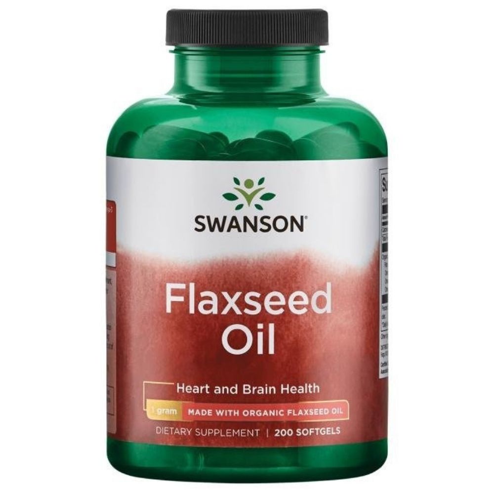 Swanson Olej lniany 1000 mg - 200 kapsułek