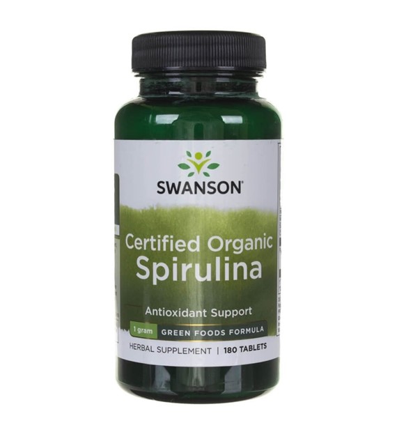 Swanson Spirulina certyfikowana - 180 tabletek