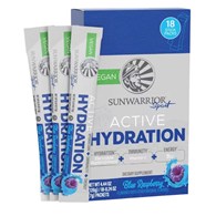 Sunwarrior Warrior Active Hydration elektrolity, niebieska malina - 18 sztuk
