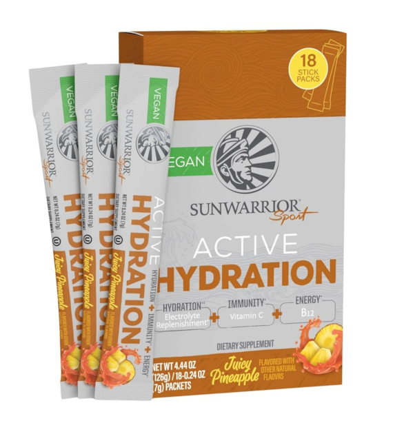 Sunwarrior Warrior Active Hydration elektrolity, soczysty ananas - 18 sztuk