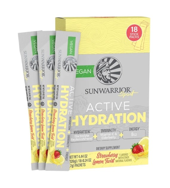 Sunwarrior Warrior Active Hydration elektrolity, truskawkowa-cytryna - 18 sztuk