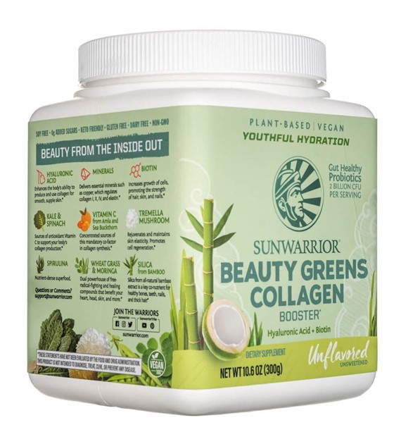 Sunwarrior Beauty Greens Collagen Booster, Tasteless - 300 g