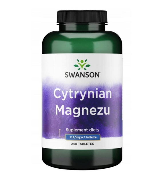 Swanson Cytrynian Magnezu 225 mg - 240 tabletek