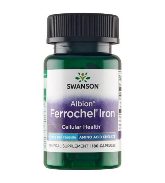 Swanson Albion Chelat Żelaza Ferrochel 18 mg - 180 kapsułek